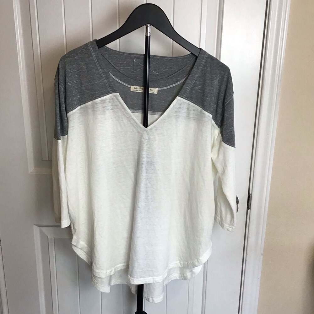 Free People Colorblock V-Neck High-Low Top boho Womenโs XS